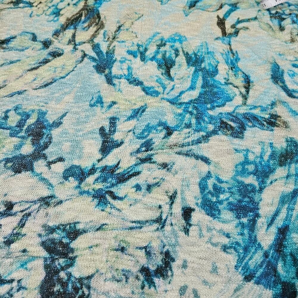 Soft Surroundings Sweater Blue Floral Pullover Tunic Long Sleeve Womens Large - Picture 4 of 8